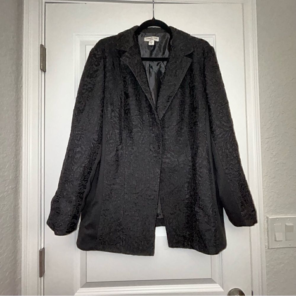 Coldwater Creek Shaped Textured Print Long Sleeve Jacket